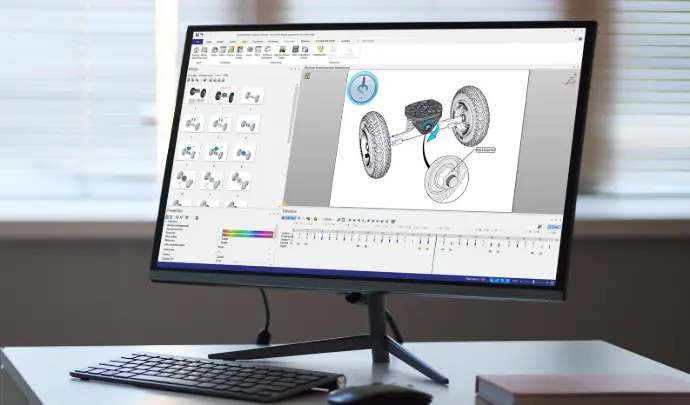 SolidWorks Composer reutiliza datos CAD 3D para crear guías de ensamblaje, operación y mantenimiento.