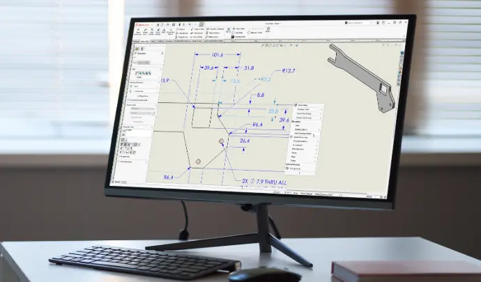 SolidWorks Inspection genera informes de inspección y dibujos con cotas hasta 90 % más rápido.